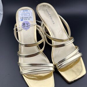 Marc Fisher Metallic Gold Strappy Heels